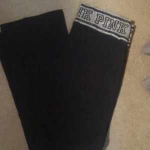 Pink Victoria’s Secret yoga pants in black